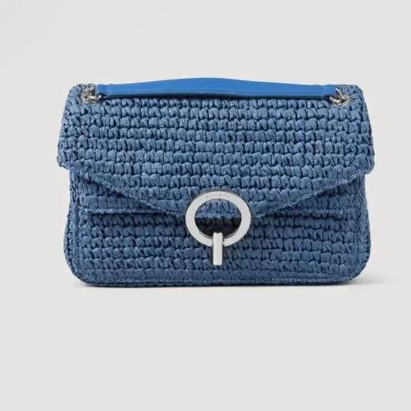 Sandro RAFFIA YZA BAG blue - Picture 1 of 9